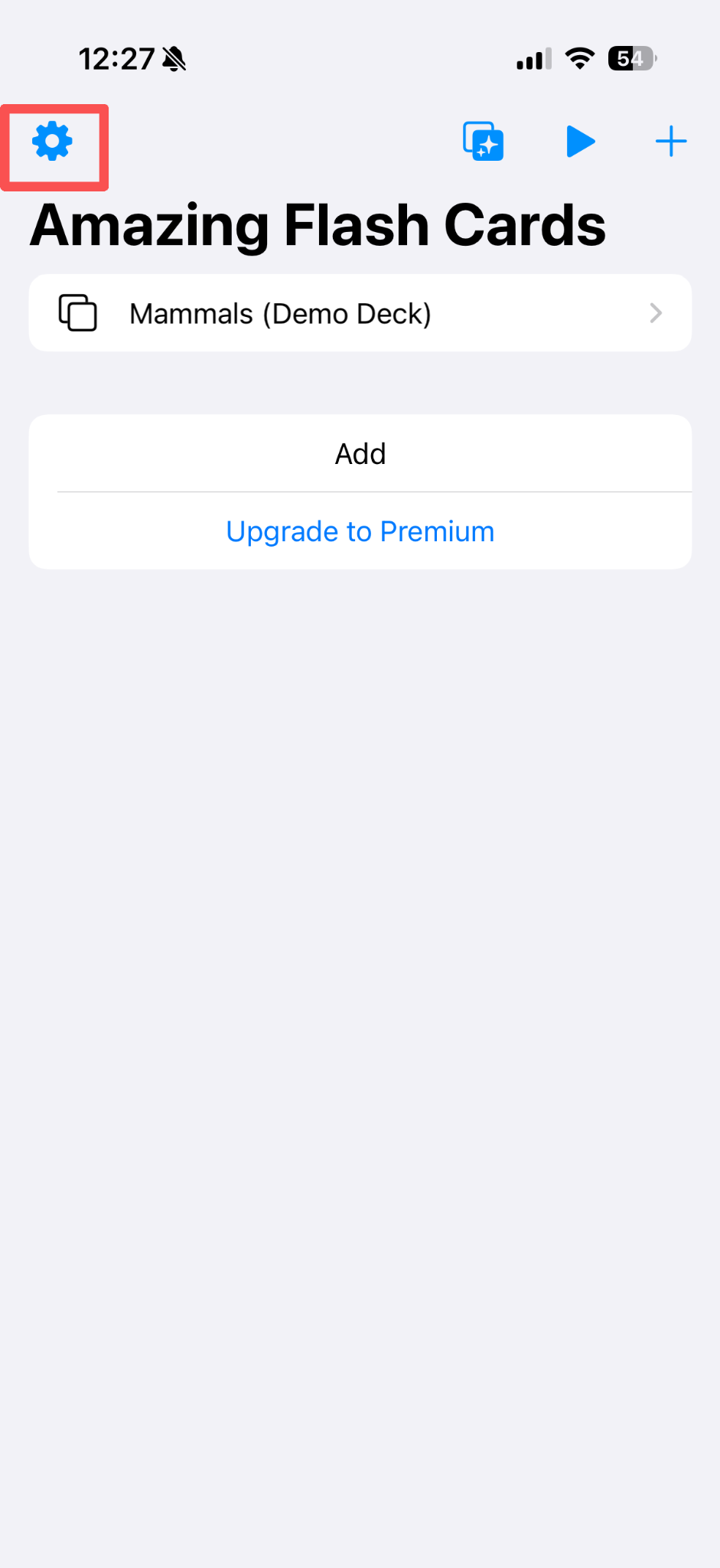 Open settings